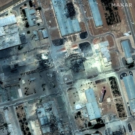Satellite image shows a close up view of destroyed buildings at Isfahan Nuclear Technology Center, after it was hit by U.S. airstrikes, in Isfahan, Iran, June 22, 2025. Maxar Technologies/Handout via REUTERS THIS IMAGE HAS BEEN SUPPLIED BY A THIRD PARTY. NO RESALES. NO ARCHIVES. MANDATORY CREDIT. MUST NOT OBSCURE LOGO.