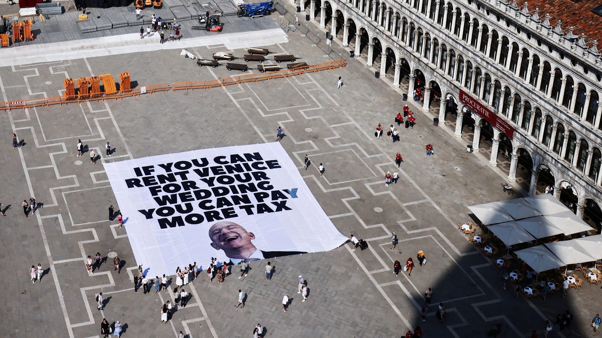 People Bezos Wedding Protest