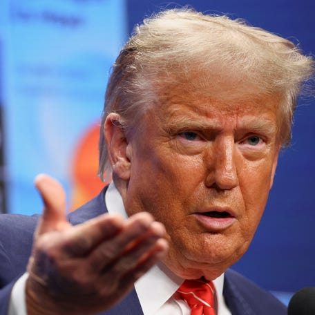 President Donald Trump at a news conference at the NATO summit in The Hague, Netherlands, on June 25, 2025.