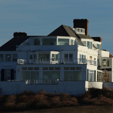 Taylor Swift's oceanfront mansion in the Watch Hill section of Westerly, Rhode Island, on Jan. 16, 2025, as it undergoes renovations.