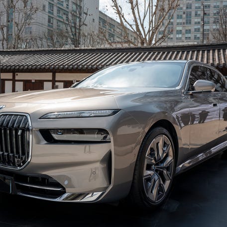 An image of New i7 from BMW, official partner of Miss Gee Collection during the 2024 F/W collection launch at Unhyeongung Royal Residence on March 20, 2024 in Seoul, South Korea.
