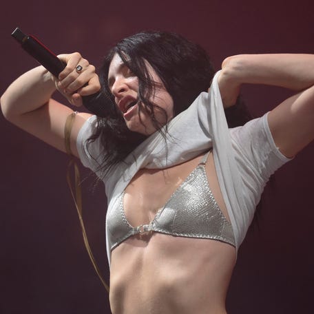 Lorde performs on the Woodsies stage at the Glastonbury Festival at Worthy Farm in Pilton, Somerset, Britain, on June 27, 2025.