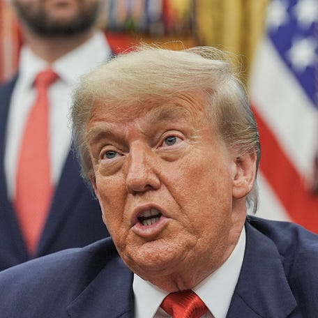 President Donald Trump speaks during a meeting in the Oval Office at the White House in Washington D.C., on June 27, 2025.