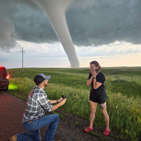 Bryce Shelton proposes to Paige Berdomas in Clear Lake, South Dakota on Saturday June 28, 2025, and she said yes.