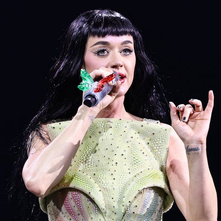 Katy Perry performs on her Lifetimes Tour at CDMX Arena on April 23, 2025, in Mexico City.