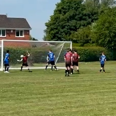 After months of chemotherapy and cancer treatments, Harry Jolley, 13, returns to his soccer team to score the game-winning goal!