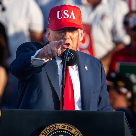 President Donald Trump speaks during the American 250 kickoff event on July 3, 2025, at the Iowa State Fairgrouds.