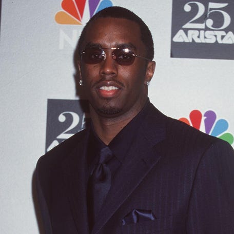 Sean "Diddy" Combs is pictured in April 2000 attending Arista Records' 25th anniversary celebration at the Shrine Auditorium in Los Angeles.