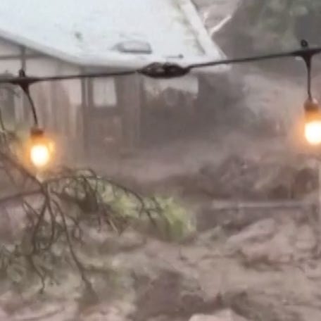 Intense flash flooding in New Mexico from a slow-moving storm system prompted water rescues in Ruidoso.