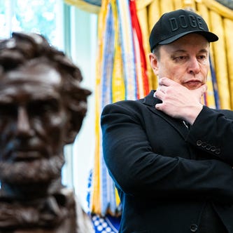 Elon Musk looks on during a news conference with US President Donald Trump in the Oval Office of the White House in Washington, DC, on May 30, 2025.