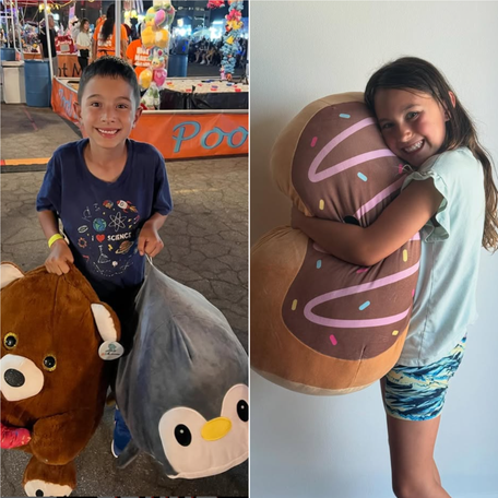 Lost Stuffy Project shares two photos of children reunited with replicas of plush toys they lost during the Los Angeles County wildfires in January 2025.