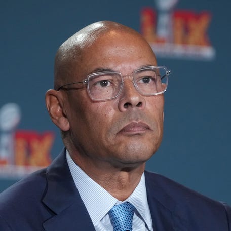 Feb 5, 2025; New Orleans, LA, USA; NFLPA executive director Lloyd Howell during the NFLPA press conference at the Super Bowl LIX media center at the Ernest N. Morial Convention Center. Mandatory Credit: Kirby Lee-Imagn Images