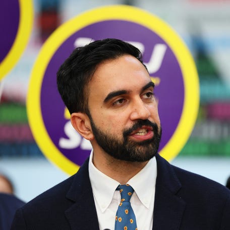 New York mayoral candidate Zohran Mamdani, a Democratic state legislator, campaigns on July 2, 2025.