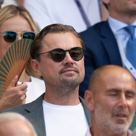 Leonardo DiCaprio was in attendance for the Carlos Alcaraz-Taylor Fritz match on July 11.