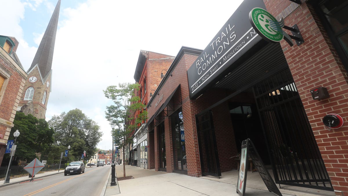 Rail Trail Commons in Middletown on July 14, 2025. This was the former Woolworth Building and was revitalized as part of the Middletown Downtown Revitalization Initiative.