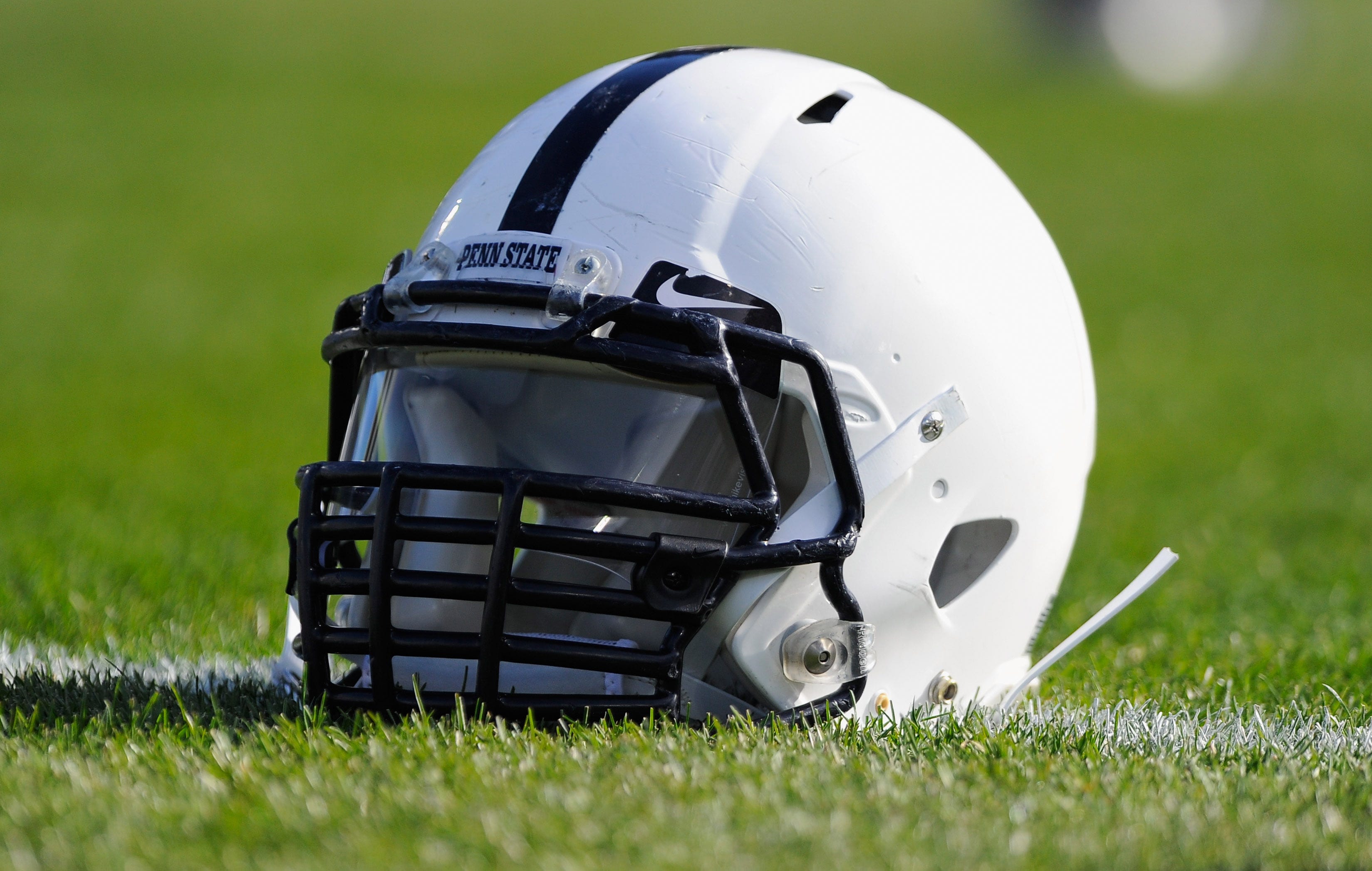 General view of a Penn State Nittany Lions helmet.