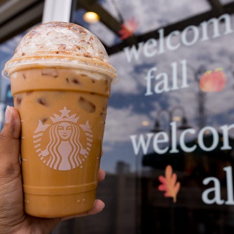 A pumpkin spice latte prepared on Friday, Aug. 23, 2024, as it returned to Starbucks for its fall menu.