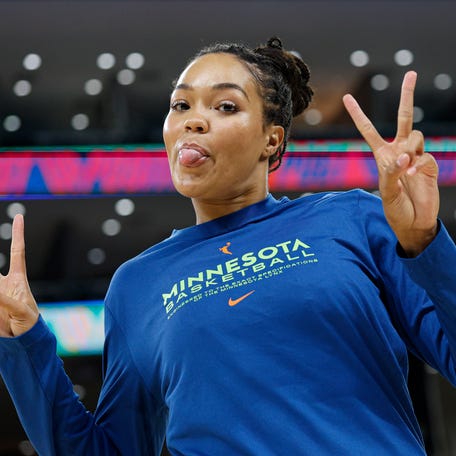 Jul 12, 2025; Chicago, Illinois, USA; Minnesota Lynx forward Napheesa Collier (24) warms up before a WNBA game against the Chicago Sky at Wintrust Arena. Mandatory Credit: Kamil Krzaczynski-Imagn Images