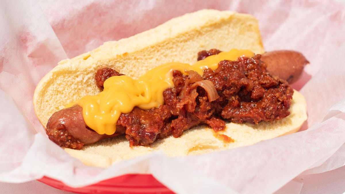 A chili cheese dog at Ye Olde Farm Stand on Boston Post Road in Sudbury, Massachusetts, on July 3, 2025.