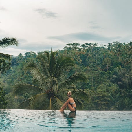 A traveler enjoying the beauty of Bali.