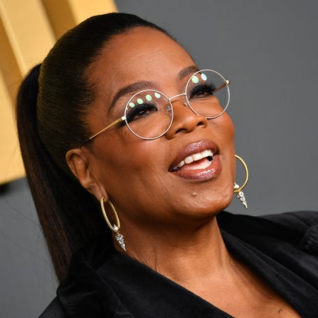 Oprah Winfrey arrives for the premiere of "The Six Triple Eight" at the Egyptian Theatre in Los Angeles on Dec. 3, 2024.