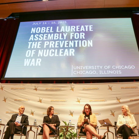The Nobel Laureate Assembly for the Prevention of Nuclear War took place at the University of Chicago's David Rubenstein Forum from July 14 to July 16, 2025. (Davis Winkie/USA TODAY)