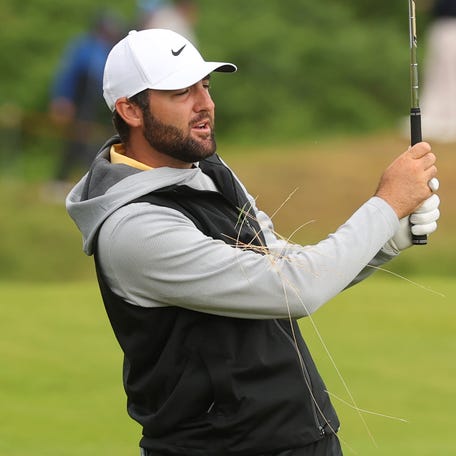 Scottie Scheffler leads after two rounds of The 153rd Open Championship at Royal Portrush Golf Club in Northern Ireland.