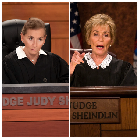 Judy Sheindlin on "Justice on Trial" and on the bench for "Judge Judy."