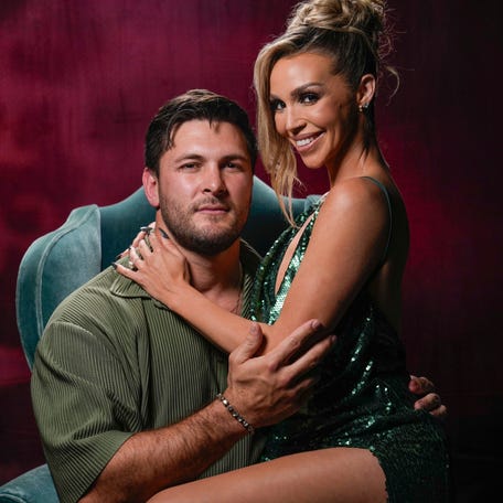Brock Davies (left) and Scheana Shay (right) are powering through another scandal.