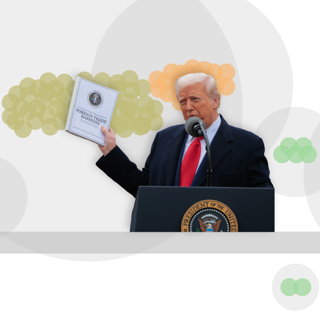 President Donald Trump speaks during a trade announcement event in the Rose Garden at the White House on April 2 in Washington, DC. Touting the event as 