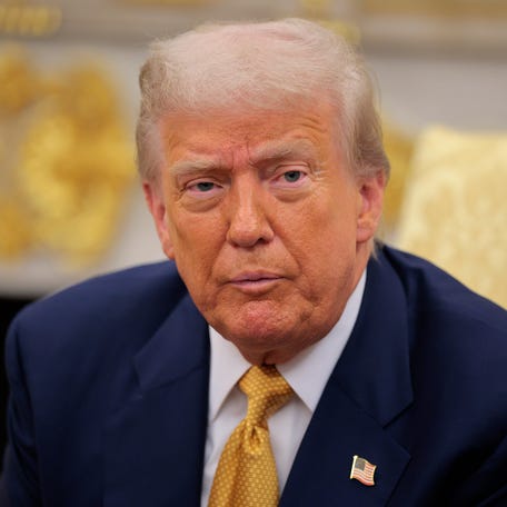 President Donald Trump delivers remarks during a meeting with Philippine President Ferdinand Marcos Jr. in the Oval Office at the White House on July 22, 2025 in Washington, DC.