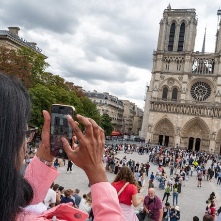 Illustration of Notre Dame Cathedral in Paris, France, on July 23, 2025.