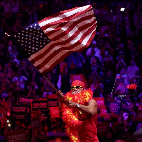 Hulk Hogan, professional entertainer and wrestler, attends a rally for Republican presidential nominee and former U.S. President Donald Trump at Madison Square Garden, in New York, October 27, 2024.