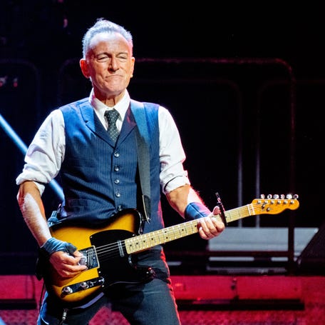 Bruce Springsteen performs during the first night of his 'The Land of Hopes and Dreams' tour at Co-op Live on May 14, 2025, in Manchester, England.