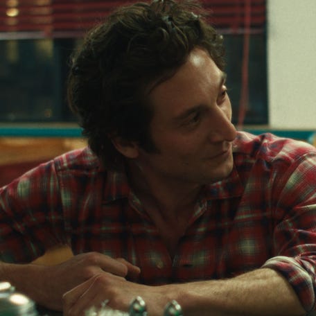 Jeremy Allen White, left, and Jeremy Strong in a scene from "Springsteen: Deliver Me From Nowhere."