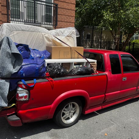 Kevin Johnson's loaded pick-up truck.