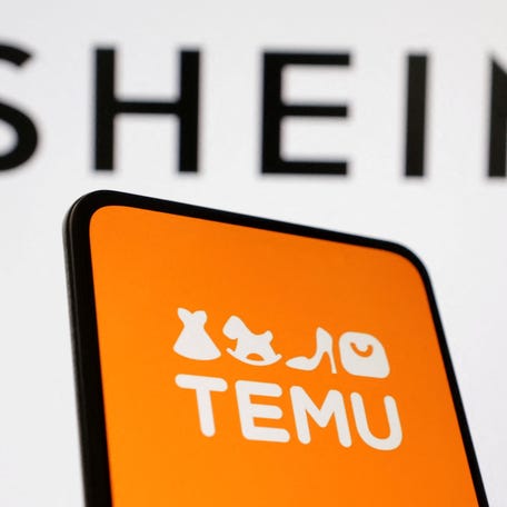 Shein and Temu logos are seen in this illustration taken August 22, 2024.