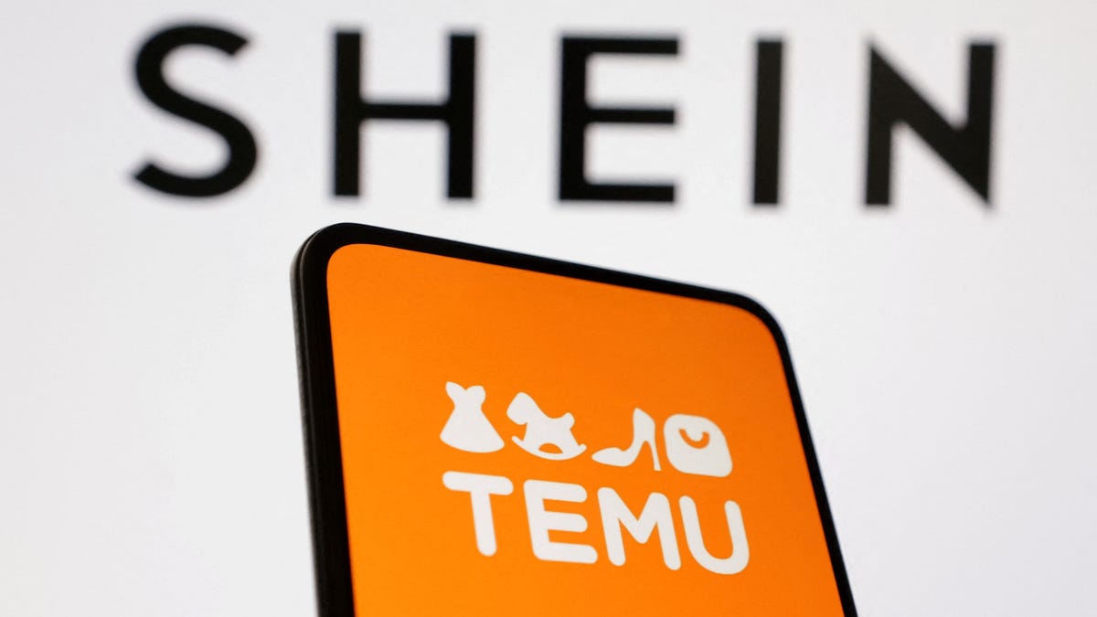 Shein and Temu logos are seen in this illustration taken August 22, 2024.