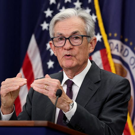 U.S. Federal Reserve Chair Jerome Powell gestures during a press conference following the issuance of the Federal Open Market Committee's statement on interest rate policy in Washington, D.C., U.S., July 30, 2025.