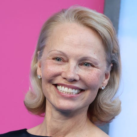 Pamela Anderson attends the US premiere of Paramount Pictures' "The Naked Gun" in New York City on July 28, 2025.