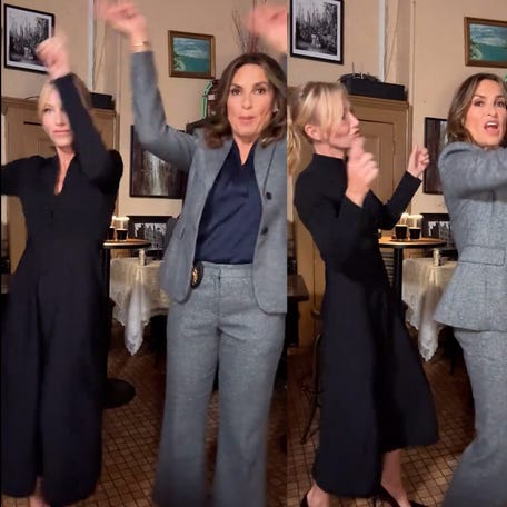 "Law and Order SVU" stars Mariska Hargitay and Kelli Giddish get in on the SVU theme dance trend.
