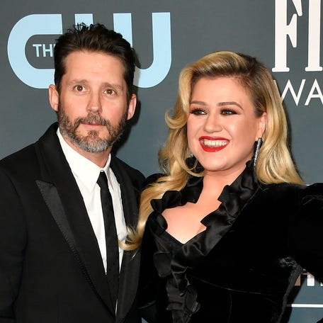 Brandon Blackstock and Kelly Clarkson attend the 25th annual Critics' Choice Awards at Barker Hangar on Jan. 12, 2020, in Santa Monica, California. (Photo by Frazer Harrison/Getty Images)