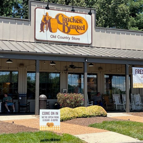 A newly remodeled Cracker Barrel restaurant in West Asheville, North Carolina in 2025.