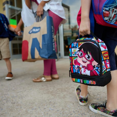 Colorful lunch box during the first day of classes of Oklahoma City public schools at Ridgeview Elementary Tuesday, Aug. 13, 2024.