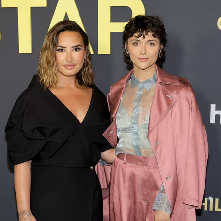 Demi Lovato and Alyson Stoner at the premiere of Hulu's 'Child Star' in 2024.