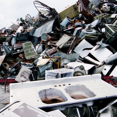 A metal company's recycling plant in 1994.