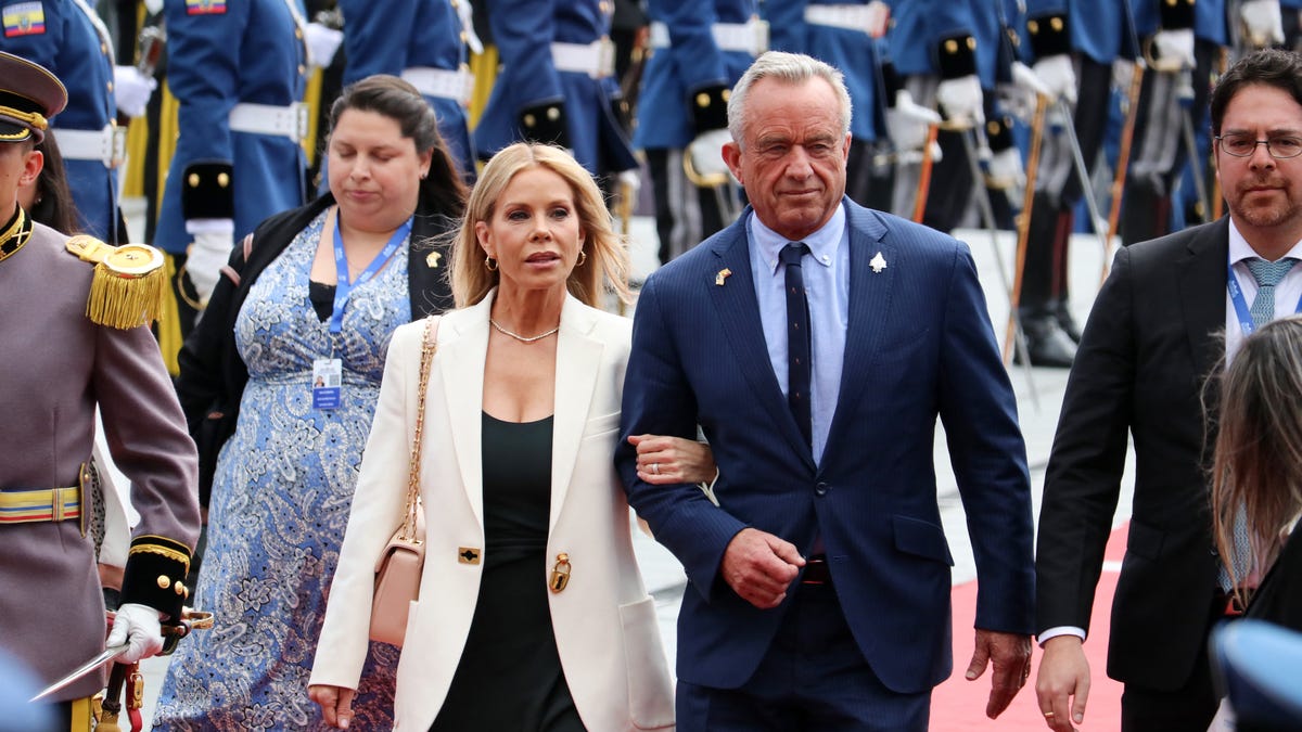 Robert F. Kennedy Jr. and Cheryl Hines attend the inauguration of President Daniel Noboa at the National Assembly in Quito on May 24, 2025.