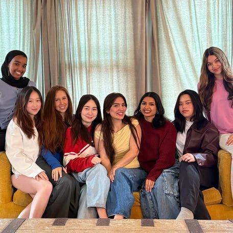 FoundHer House members (L-R) Naciima Mohamed, Danica Sun, Ava Poole, Miki Safronov-Yamamoto, Anantika Mannby, Fatimah Hussain, Sonya Jin and Chloe Hughes.
