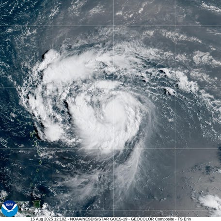 Satellite imagery of Erin from Aug. 15.