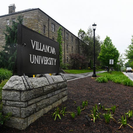 Signage for Villanova University on campus on May 9, 2025, outside of Philadelphia, Pennsylvania.